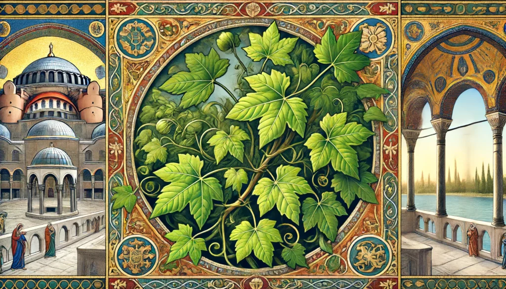 Byzantine-style illustration of California Ivy