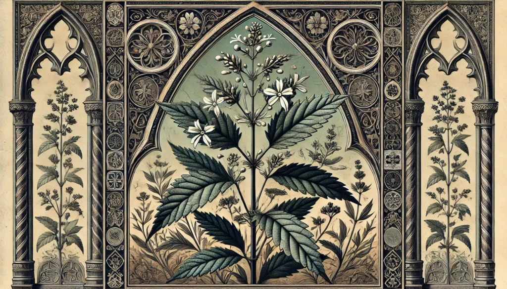Gothic art illustration of a Lemon Verbena plant
