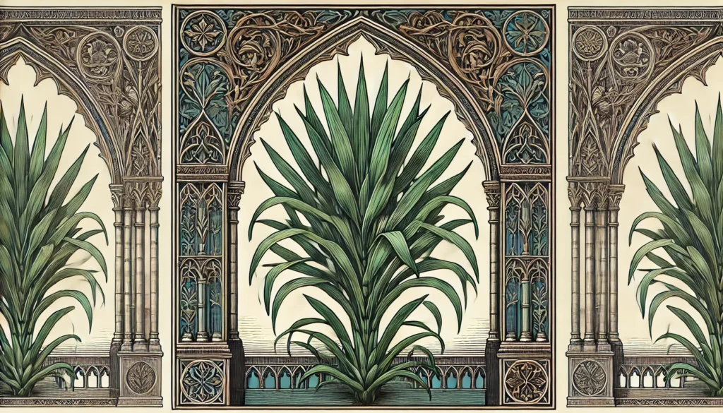 Detailed illustration of a Straight-Margined Dracaena plant with long, narrow green leaves.